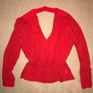 Red Parker Blouse